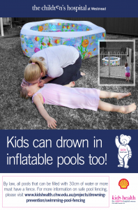 Kids can drown in inflatable pools too! Drowning Prevention Messages